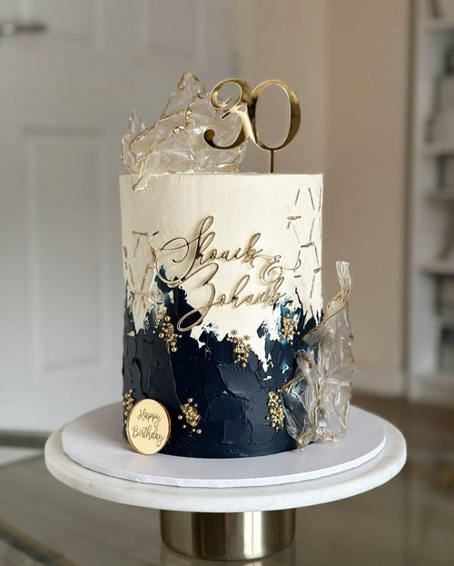 Boho Tall Cake Miami – Gold accents - Better Cakes Miami