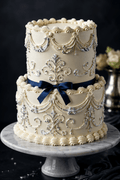 Metallic Silver Lambeth Cake - Better Cakes Miami