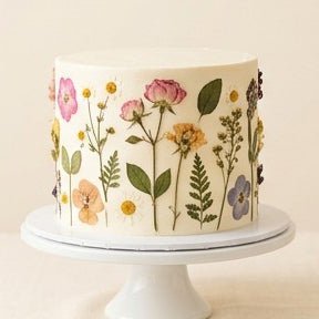 Pressed edible flowers cake - Better Cakes Miami