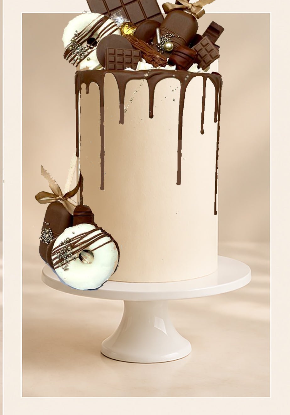 Chocolates Round Double Barrel Cake.